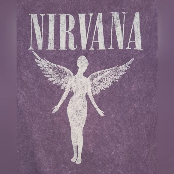 Nirvana "In Utero Live '93" Tour T-Shirt - Size Medium - Distressed Purple - Picture 3 of 3